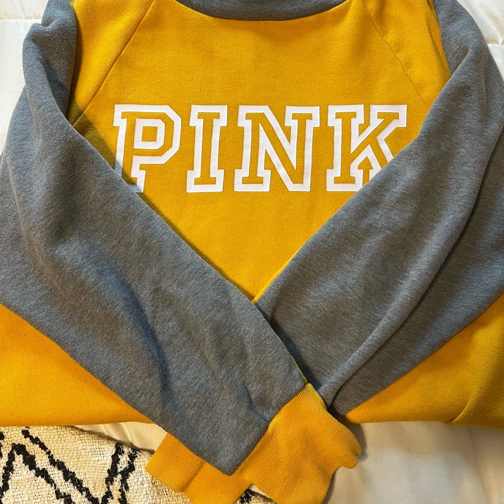 Yellow and Gray PINK Sweatshirt